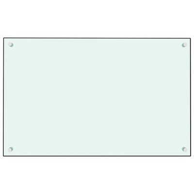 vidaXL virtuves sienas panelis, 80x50 cm, rūdīts stikls, balts