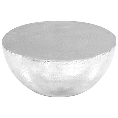 vidaXL kafijas galdiņš, kalts alumīnijs, sudraba krāsa, 70x30 cm