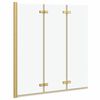 vidaXL Du&scaron;as apdare Zelts 130 x 138 cm ESG stikls un alumīnijs