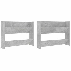vidaXL sienas plaukti, 2 gab., betonpelēki, 80x18x60 cm, skaidu plātne