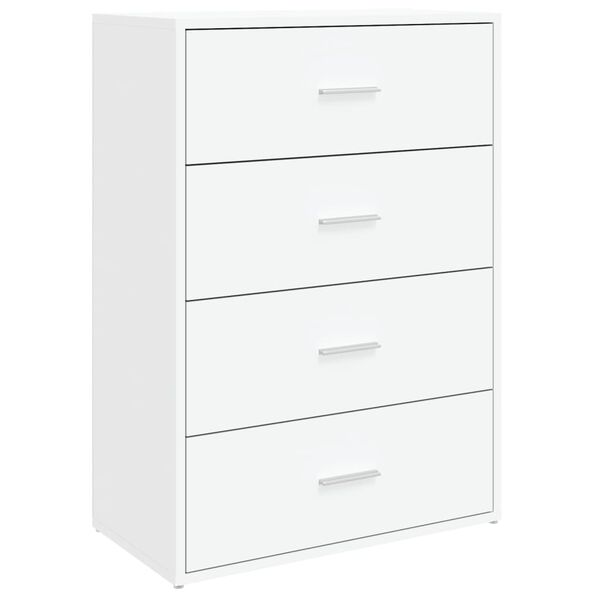 vidaXL kumode, balta, 60x31x84 cm, inženierijas koks