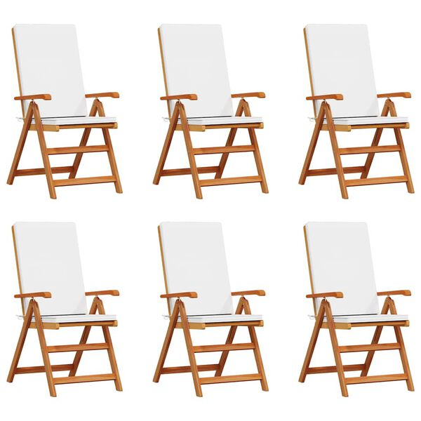 vidaXL Dārza krēsls 6 pcs Brūna 57 x 71.5 x 104cm Masīvs tīkkoks