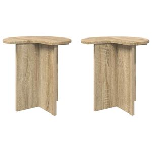vidaXL Sānu galds 2 pcs Sonomas ozols &Oslash; 39 x 38 cm Inženierijas koks