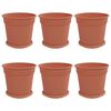 vidaXL Augu podi 6 pcs Ķieģeļu sarkans &Oslash; 19 x 16 cm Plastmasa