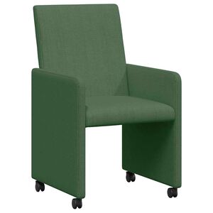 vidaXL Ēdamgalda krēsli ar ritenī&scaron;iem 2 gab. Korduroja audums