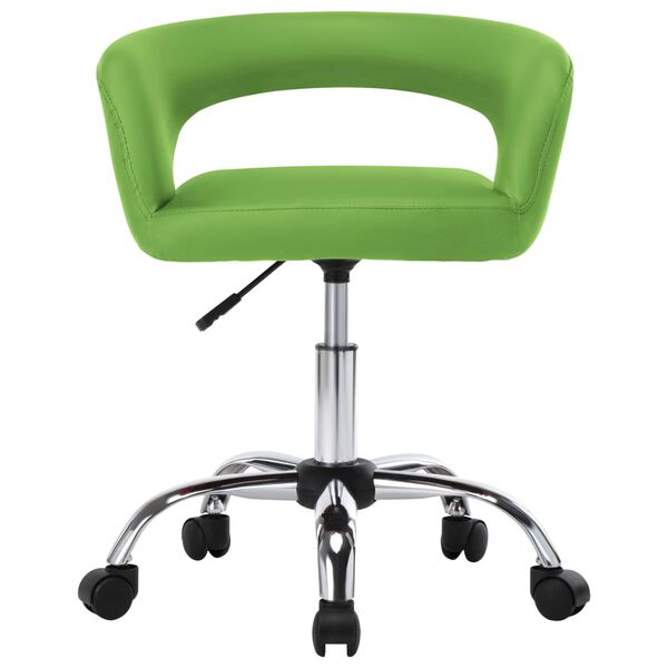 vidaXL virtuves krēsli, 2 gab., zaļa mākslīgā āda