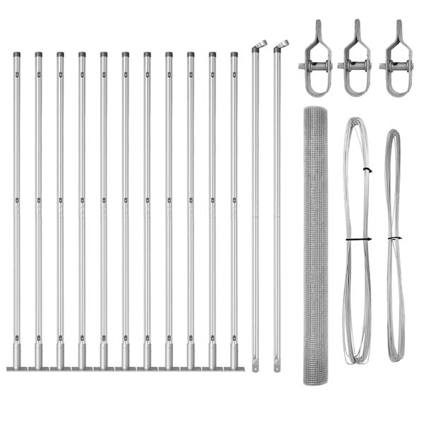 vidaXL Žoga āķis Sudraba 25 x 1,4 m (16 x 16 mm acs) Tērauds