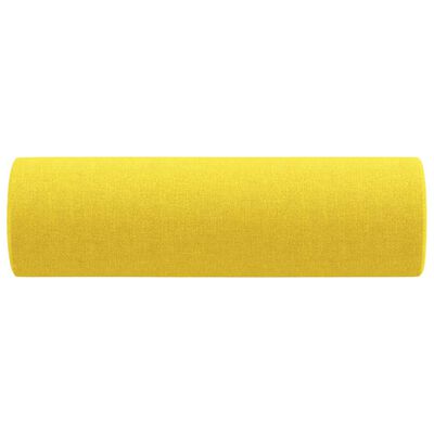 vidaXL dekoratīvi spilveni, 2 gab., Ø15x50 cm, gaiši dzeltens audums