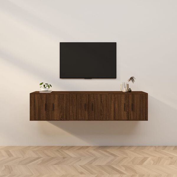 vidaXL sienas TV skapī&scaron;i, 3 gab., ozolkoka krāsā 57x34,5x40 cm