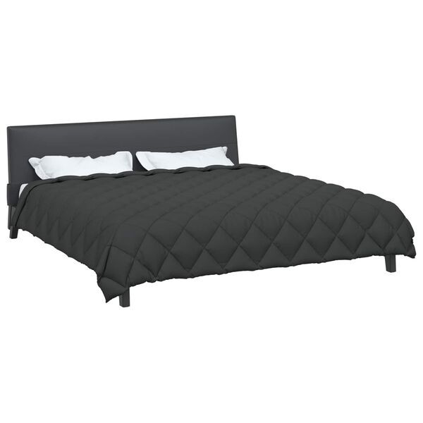 vidaXL Ziemas gultas sega Antracīts 200 x 200 cm Mikro&scaron;ķiedra