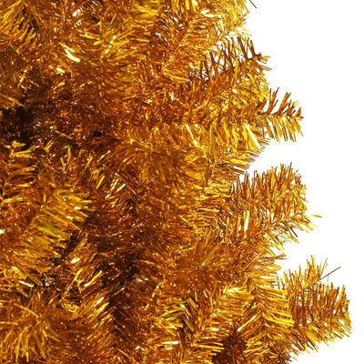 vidaXL mākslīgā Ziemassvētku egle ar statīvu, zelta krāsa, 180 cm, PET