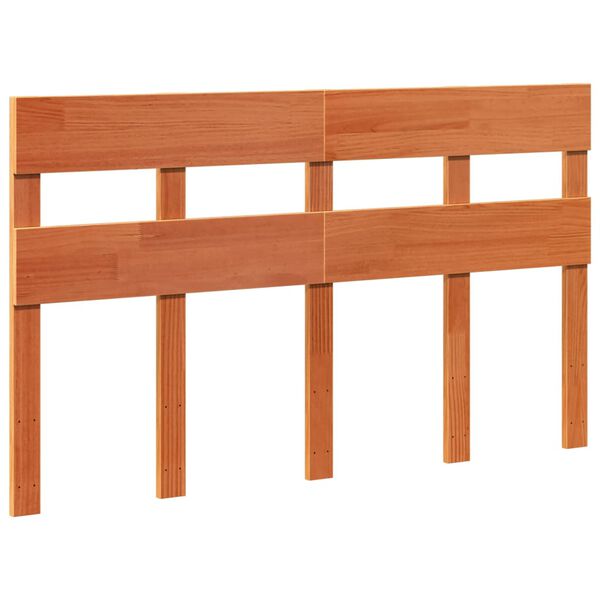 vidaXL gulta bez matrača, vaska brūnas, 150x200 cm, priedes masīvkoks