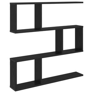 vidaXL Sienas plaukts Melns ozols 80 x 12 x 79,5 cm Inženierijas koks