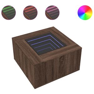 vidaXL kafijas galdiņ&scaron; ar LED, 60x60x40 cm, inženierijas koks