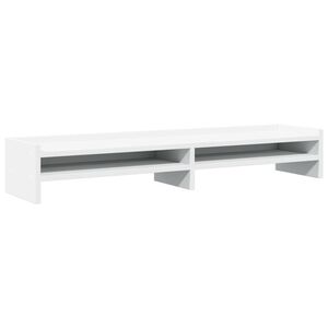vidaXL monitora paliktnis, balts, 100x24x16 cm, inženierijas koks