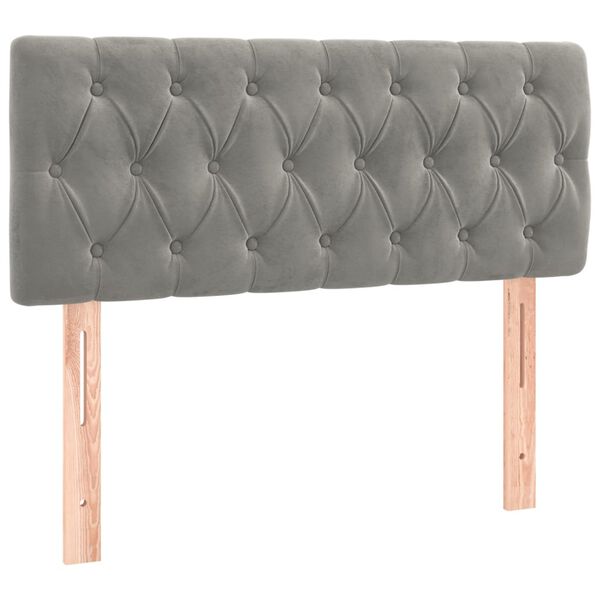 vidaXL gultas galvgalis, 100x7x78/88 cm, gai&scaron;i pelēks samts