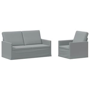 vidaXL Dīvānu komplekts 2 pcs Gai&scaron;i pelēka Audums