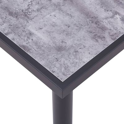 vidaXL virtuves galds, melns un betona pelēks, 120x60x75 cm, MDF