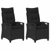 vidaXL Dārza krēsls 2 pcs Melna 56 x 64 x 94 cm Tērauds un poliesters