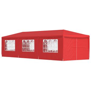 vidaXL Balles telts 900 x 300 x 255 cm Sarkana PE un Tērauds