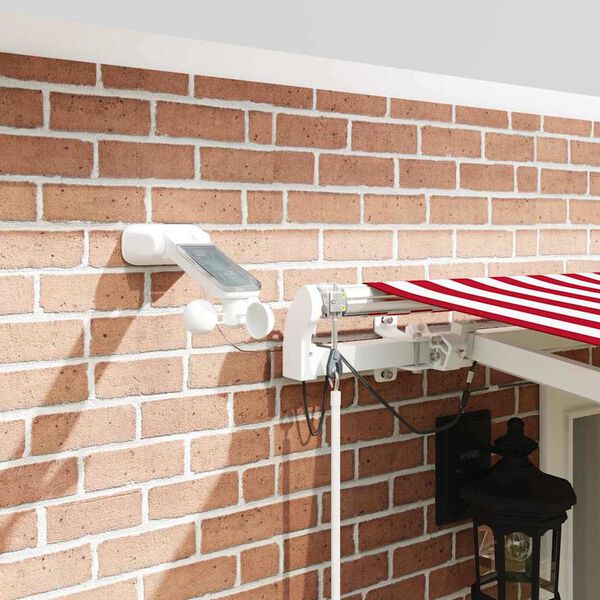 vidaXL Izvelkams jumtiņ&scaron; Sarkana un balta 500 &times; 350 cm