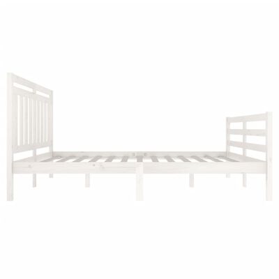 vidaXL gultas rāmis, balts, masīvkoks, 120x200 cm