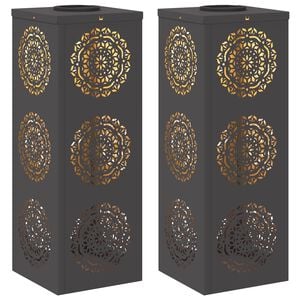 vidaXL Saules LED ceļa gaisma 2 gab. Silti balts 18 x 18 x 50 cm