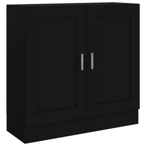 vidaXL grāmatu skapis, melns, 82,5x30,5x80 cm, inženierijas koks