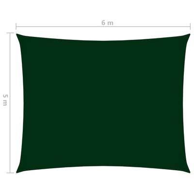 vidaXL saulessargs, 5x6 m, taisnstūra, tumši zaļš oksforda audums