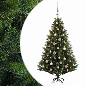 vidaXL Mākslīgā Ziemassvētku egle ar bumbiņu 120 cm 150 LED