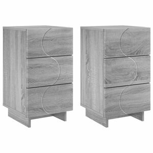 vidaXL Nakts skapītis 2 pcs Pelēks Sonoma 33,5 x 34,5 x 60 cm