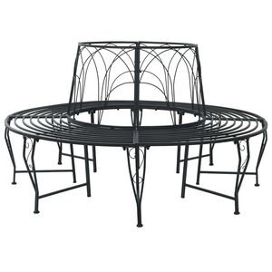 vidaXL Koku sols 8 -vietīgs &Oslash; 160 x 89 cm steel Melns Apaļ&scaron;
