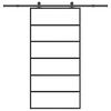 vidaXL bīdāmās durvis ar stiprinājumiem 102x205 cm stikls&alumīnijs