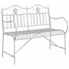 vidaXL Dārza sols 2 -Seater 103,5 x 59 x 89 cm Tērauds Antīka balta
