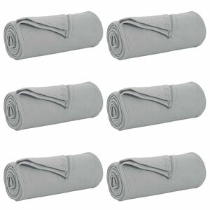vidaXL Pledu segas 6 gab. Pelēka 170 x 130 cm 1.86 kg Flīss