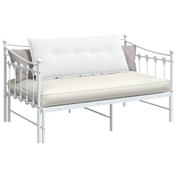 vidaXL Atpakaļ spilvens Balts 120 x 19 x 50 cm audums