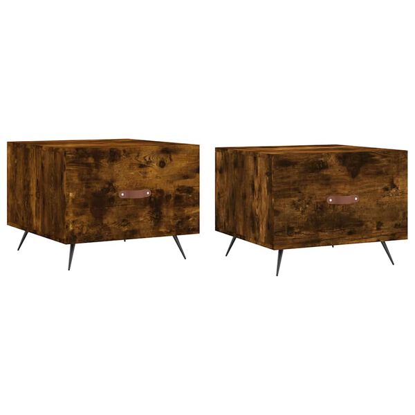 vidaXL kafijas galdiņi, 2 gab., ozola, 50x50x40 cm, inženierijas koks