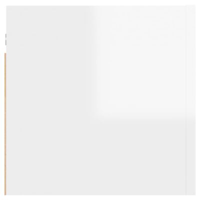 vidaXL naktsskapītis, 30,5x30x30 cm, spīdīgi balts, skaidu plāksne
