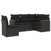 vidaXL Patio Sofa Set 5-vietīgs Black