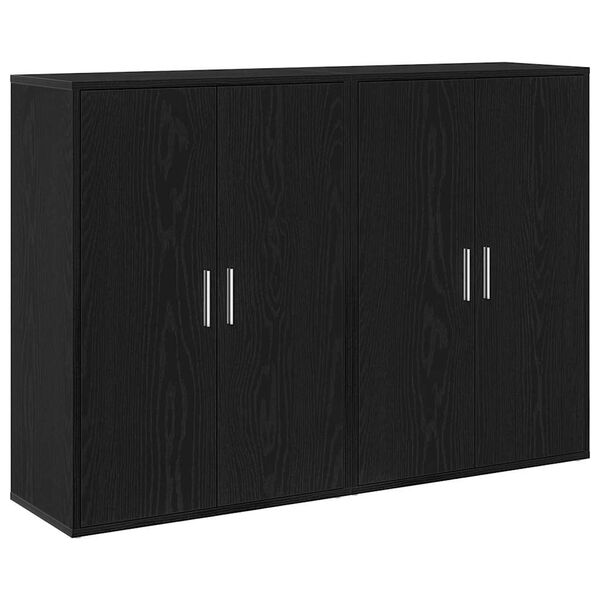 vidaXL Puse 2 pcs Melns ozolkoks 60 x 31 x 84 cm Inženierijas koks