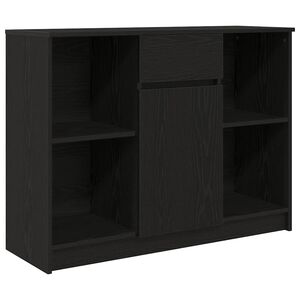 vidaXL kumode ar atvilktni, melns ozols, 101x35x76cm inženierijas koks
