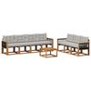 vidaXL Āra dīvānu komplekts ar spilvenu 8 pcs Dabīga un gai&scaron;i pelēka