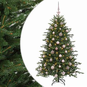 vidaXL Mākslīgā Ziemassvētku egle ar bumbiņu 120 cm 150 LED