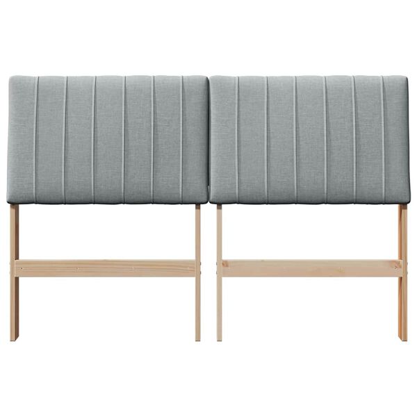 vidaXL Mīkstināts gultas galvgalis Gai&scaron;i pelēks 135 cm