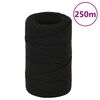 vidaXL darba virve, melna, 2 mm, 250 m, poliesters