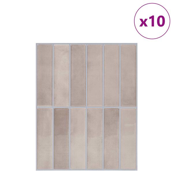 vidaXL Taisnstūra flīze 10 pcs Bē&scaron;s kafija 29 x 23 x 0,08 cm