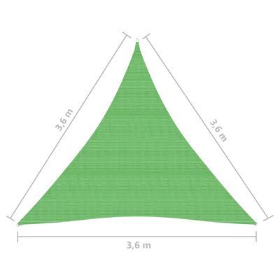 vidaXL saulessargs, 160 g/m², gaiši zaļš, 3,6x3,6x3,6 m, HDPE