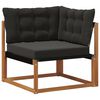 vidaXL Āra dīvānu komplekts 24 pcs Dabīgs un melns Cietā akācijas koks