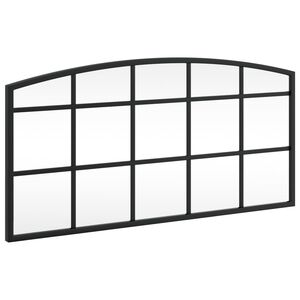 vidaXL sienas spogulis, melns, 60x30 cm, dzelzs
