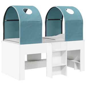 vidaXL Gulta ar tuneli 4 pcs Balta un gai&scaron;i zila Inženierijas koks